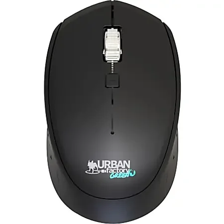 Urban Factory CYCLEE Wireless Computer Mouse, Compact, 30% Recycled, Black, GWM24UF