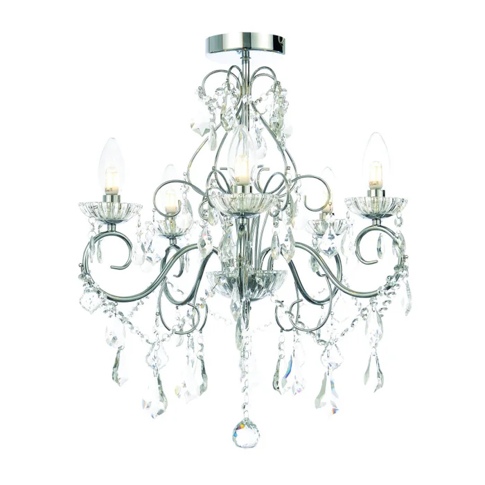 Vela 5 Light Bath Chandelier – Chrome