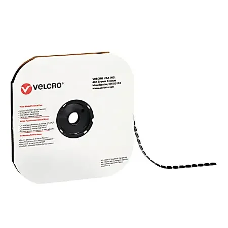 VELCRO® Brand Tape Dots, Loop, 1-3/8″, Black, Case Of 600 Dots