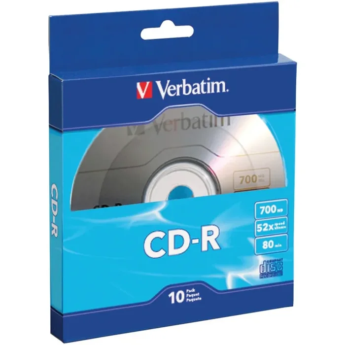 Verbatim CD-R 700MB 52X with Branded Surface – 10pk Bulk Box