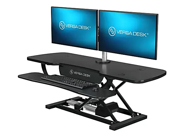 VersaDesk PowerPro Sit-To-Stand Height-Adjustable Electric Desk Converter, 40”W, Black