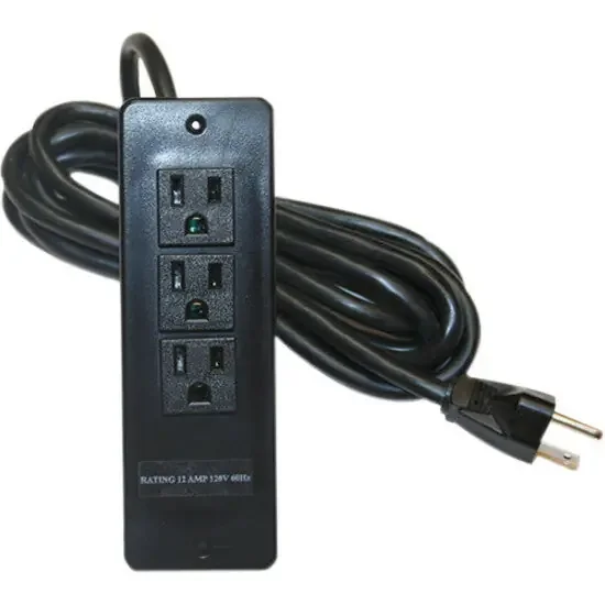 VFI Surface Mounted 3-Outlet 120V Power Bar with 10 ft. Cord