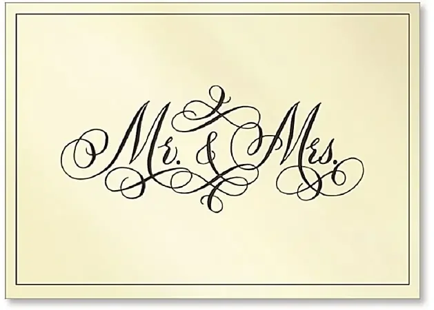 Viabella Wedding Greeting Card With Envelope, Mr. And Mrs., 5″ x 7″