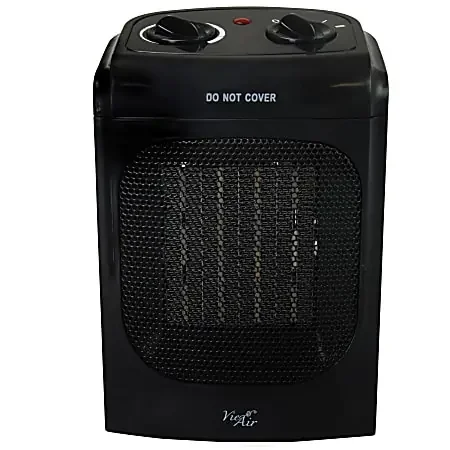 Vie Air 1500W Portable Ceramic Heater, Home, 5-1/4″H x 6-1/2″W x 10″D, Black