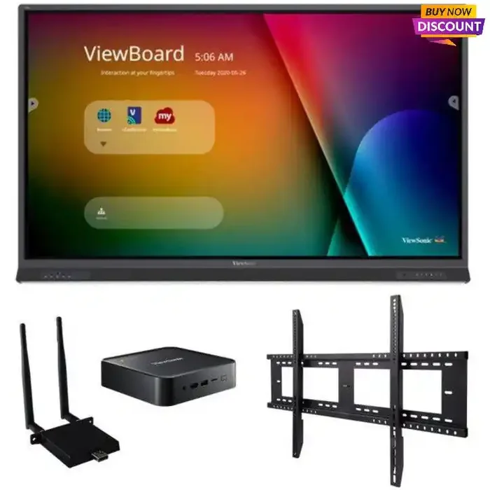 ViewSonic IFP6552-1C-C1 – 65″ ViewBoard Interactive Flat Panel Bundle with Chromebox