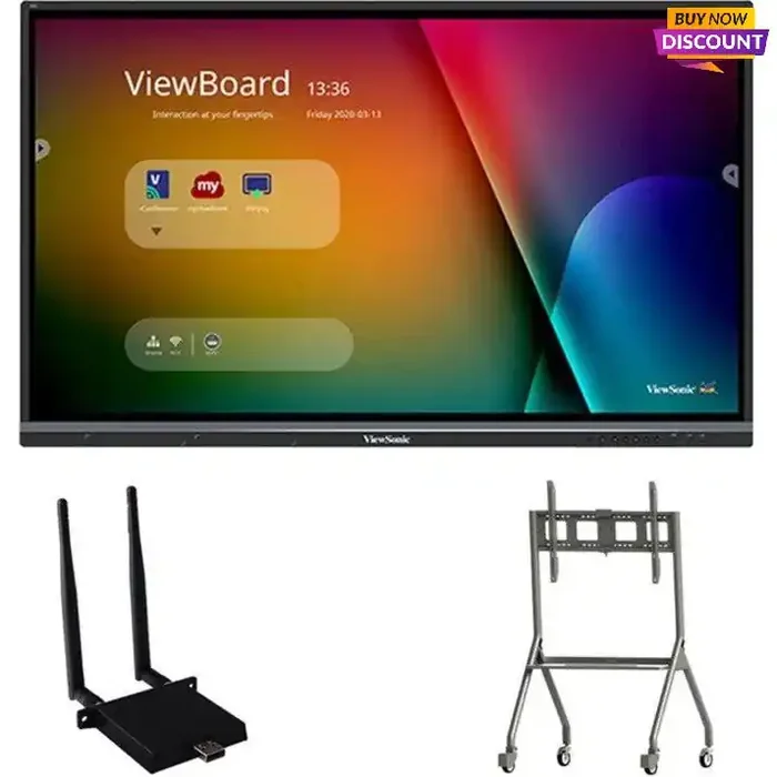 ViewSonic IFP7550-C4 – 75″ ViewBoard Interactive Flat Panel Bundle with Chromebox