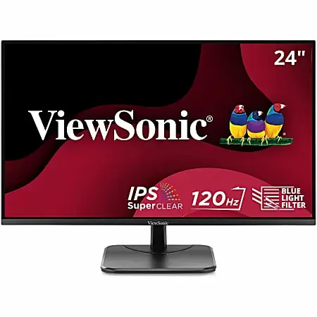 ViewSonic VA2456A-MHD 24 Inch IPS 1080p Monitor with 120Hz, Eye Care, HDMI, DisplayPort, and VGA Inputs – VA2456AMHD