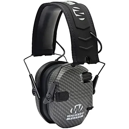 Walker‘s Game Ear® Razor Electronic Muff, 6-3/8” x 6-1/2 x 3-1/16”, Carbon