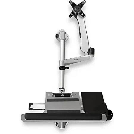 Wall Mounted Computer Workstation – Premium – Articulating Arm – Keyboard Arm – Adjustable Wall Mounted Sit Stand Desk – WALLSTSI1