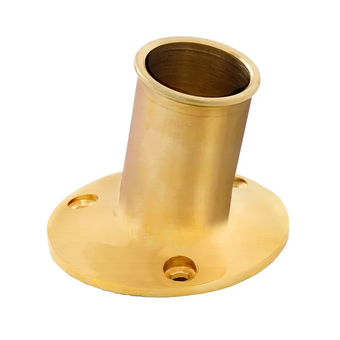 Whitecap Top-Mounted Flag Pole Socket Polished Brass – 1″ ID