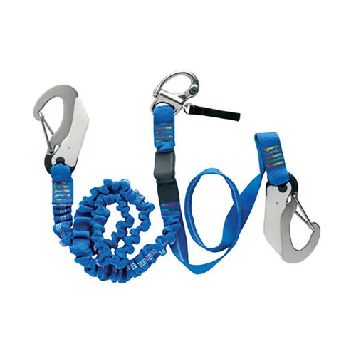 Wichard 07008 Double Releasable Elastic Tether Fixed Line w/3 Hooks