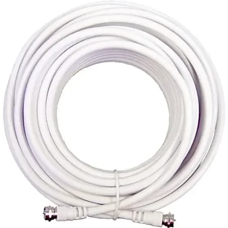 Wilson Electronics RG6 F-Male to F-Male Low-Loss Coaxial Cable, 20‘, White, 950620