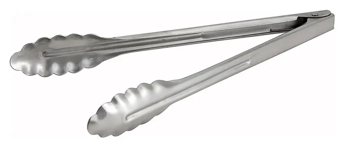 Winco Stainless-Steel Tongs, 12″, Silver