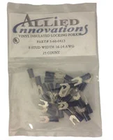 Wire Terminal Lock Fork 16-14 AWG 8 Stud Blue 25 Per Bag
