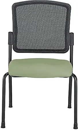WorkPro® Spectrum Series Mesh/Vinyl Stacking Guest Chair with Antimicrobial Protection, Armless, Olive, Set Of 2 Chairs, BIFMA Compliant