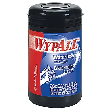 Wypall® Heavy-Duty Waterless Hand Wipes, Orange Scent, 12″ x 10 1/2″, Tub Of 50