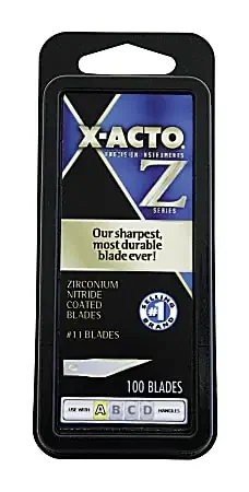 X-Acto 11 Precision Z-Series Replacement Blades, Gold, Pack Of 100