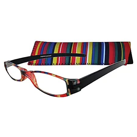 Zoom Eyeworks Reading Eyewear, Expressions Neoprene Multi-Stripe, +2.50