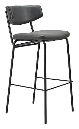 Zuo Charon Barstools, Vintage Black, Set Of 2 Barstools