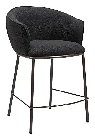 Zuo Essen Counter-Height Stool, Black/Bronze