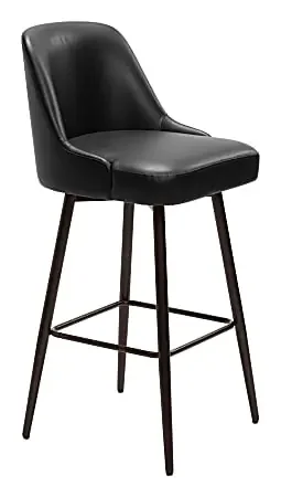 Zuo Keppel Swivel Barstool, Black/Bronze